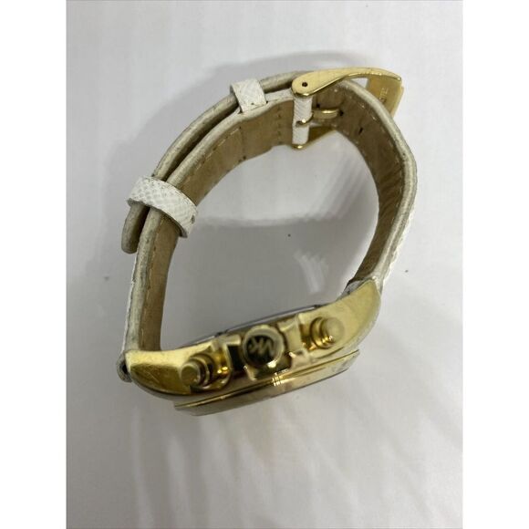 Michael Kors MK5973 Women's White Leather Analog Dial Quartz Wrist Watch XX494 - Picture 8 of 12